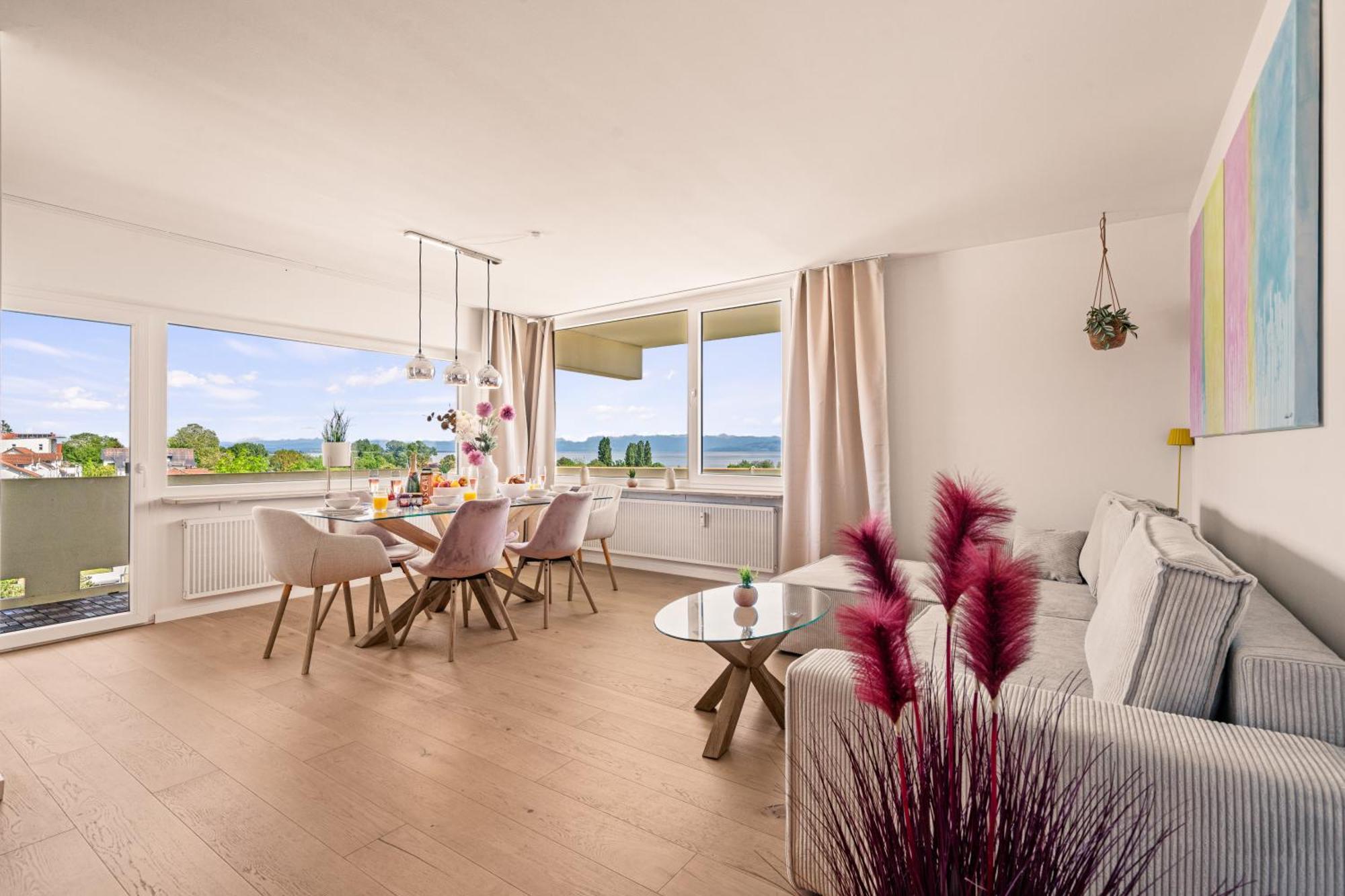 Panorama Penthouse Mit Atemberaubenden See- Und Bergblick インメンシュタート・アム・ボーデンゼー エクステリア 写真